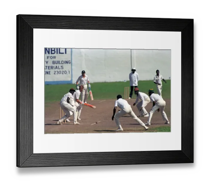 Framed Print : February 1990 90-1082-081 International Test Match Cricket. West Indies vs England
