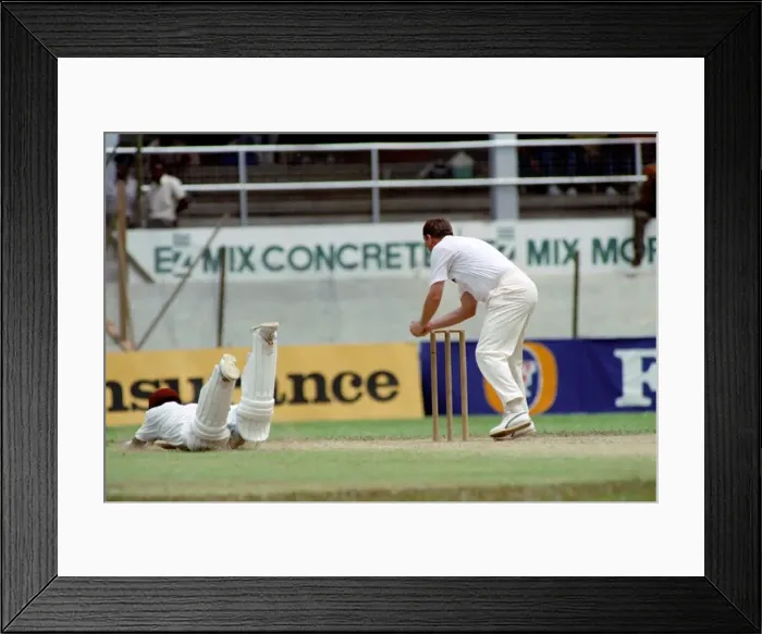 Framed Print : February 1990 90-1082-046 International Test Match Cricket. West Indies vs England
