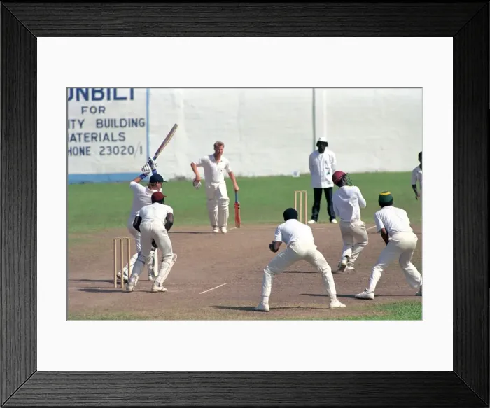Framed Print : February 1990 90-1082-080 International Test Match Cricket. West Indies vs England