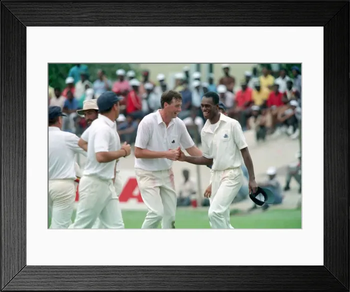 Framed Print : February 1990 90-1082 International Test Match Cricket. West Indies vs England Framed Print : February 1990 90-1082 International Test Match Cricket. West Indies vs England