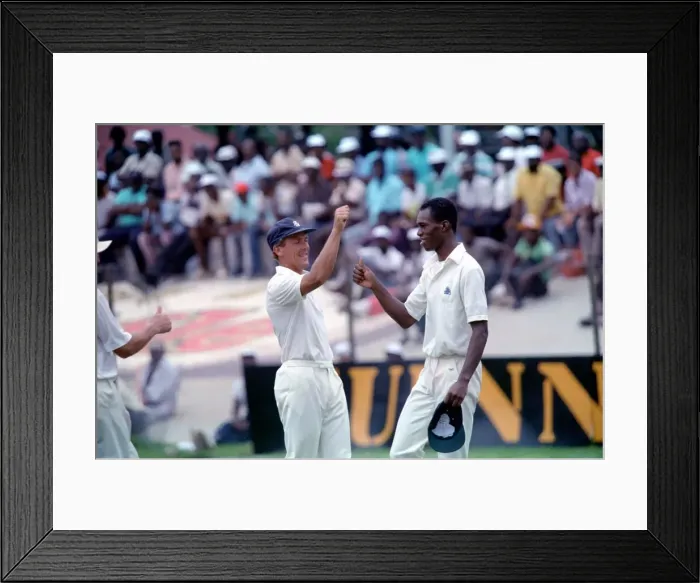 Framed Print : February 1990 90-1082-119 International Test Match Cricket. West Indies vs England