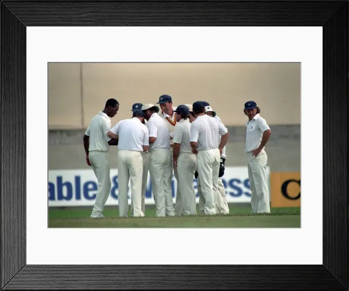 Framed Print : February 1990 90-1082-038 International Test Match Cricket. West Indies vs England