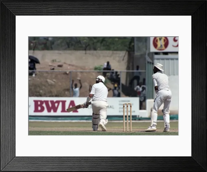 Framed Print : Cricket - Test. England v. Jamaica. February 1990 90-1064A-049 Framed Print : Cricket - Test. England v. Jamaica. February 1990 90-1064A-049