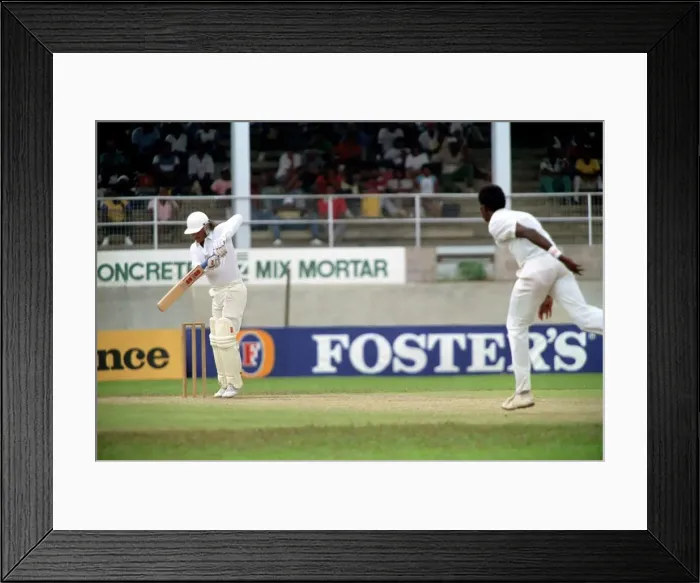 Framed Print : February 1990 90-1082-071 International Test Match Cricket. West Indies vs England