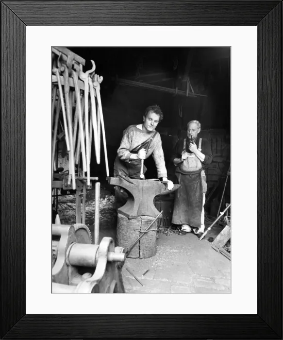 Framed Print : Blacksmith Mr. Kirkup and new apprentice Mr. Garrett at Beamish Museum Framed Print : Blacksmith Mr. Kirkup and new apprentice Mr. Garrett at Beamish Museum