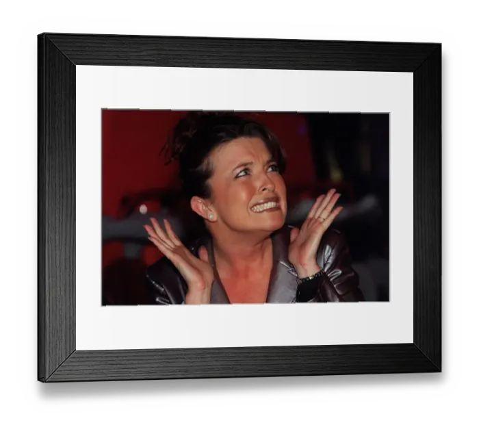 Framed Print : Tina Hobley Actress March 98 Coronation Street actress on the Pepsi Max ride