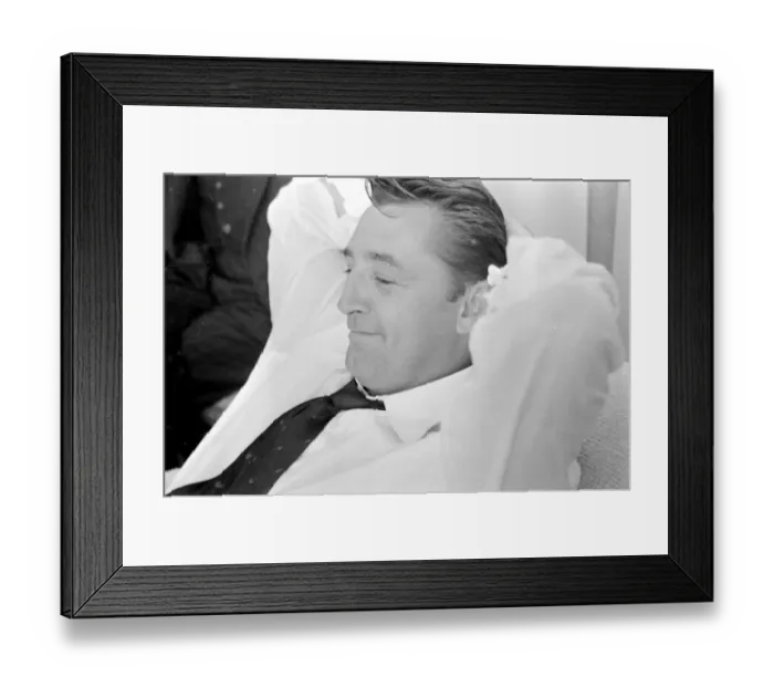 Framed Print : Actor Robert Mitchum during a press interview in London Framed Print : Actor Robert Mitchum during a press interview in London