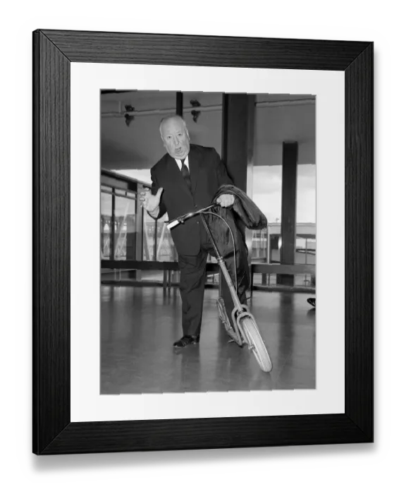 Framed Print : Alfred Hitchcock - film director - September 1969 Skating at claridges he Framed Print : Alfred Hitchcock - film director - September 1969 Skating at claridges he