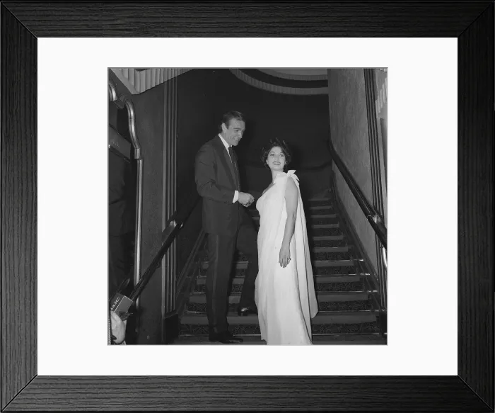 Framed Print : Sean Connery and Zena Marshal at film premiere of Dr No in London 7th October 1962