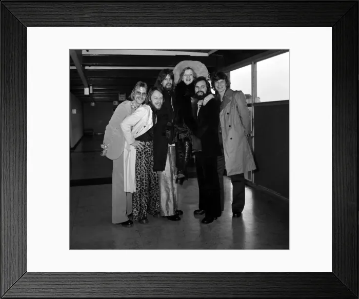 Framed Print : Heathrow Airport: Pop group Teach In arrived at Heathrow Airport