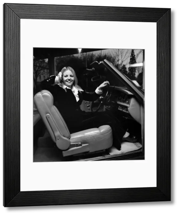 Framed Print : Sally Thomsett T. V. actress and Rolls Royce. March 1975 75-01431-002 Framed Print : Sally Thomsett T. V. actress and Rolls Royce. March 1975 75-01431-002