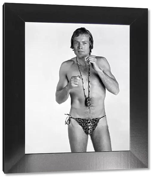 Man  /  Humour  /  Unusual. Male Thong Worn by Mack Eagles. March 1975 75-01663-001