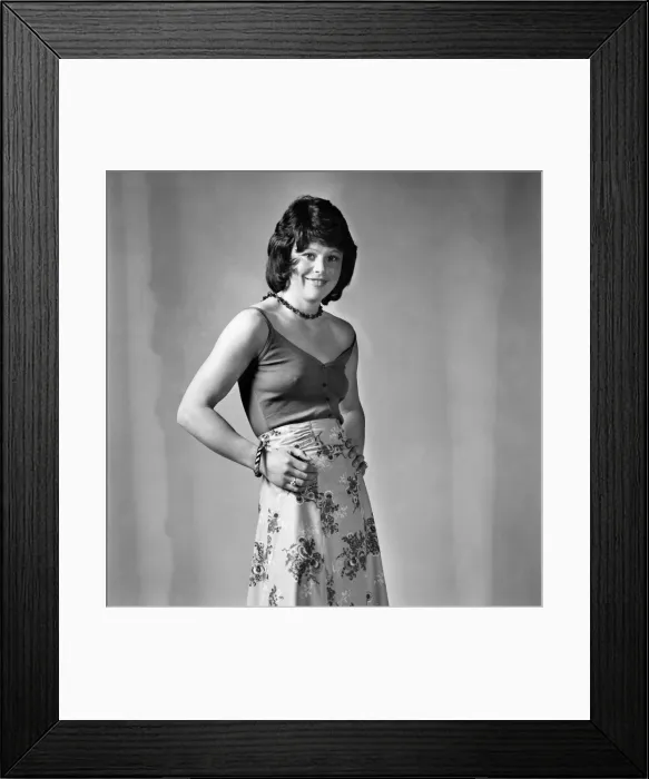 Framed Print : Sport: Horse racing. Lady Jockey Brook Sanders in the Daily Mirror Studio Framed Print : Sport: Horse racing. Lady Jockey Brook Sanders in the Daily Mirror Studio