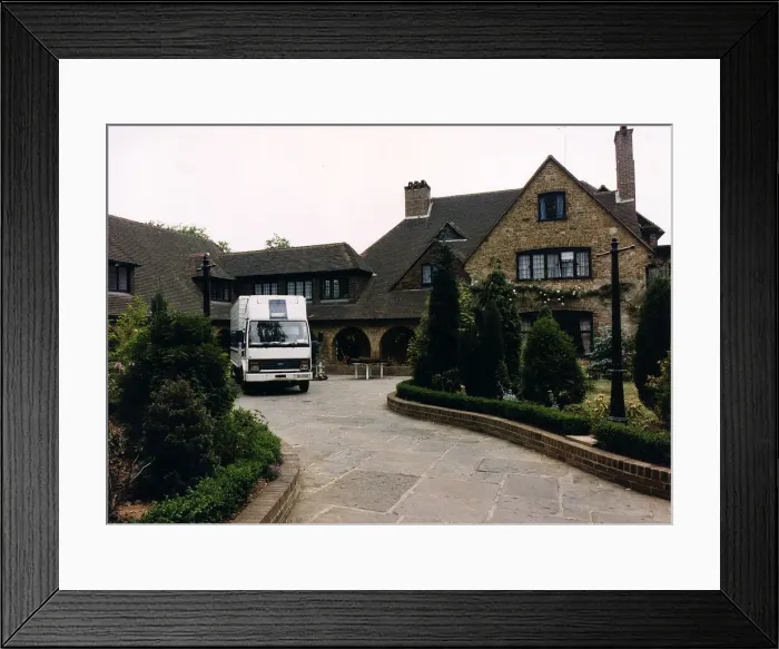 Framed Print : Home of Five Star Pop Group with removal van parked in front of it Framed Print : Home of Five Star Pop Group with removal van parked in front of it