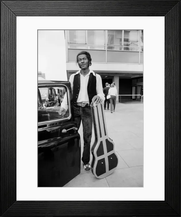 Framed Print : Chuck Berry at London Airport. 3rd August 1972 Framed Print : Chuck Berry at London Airport. 3rd August 1972