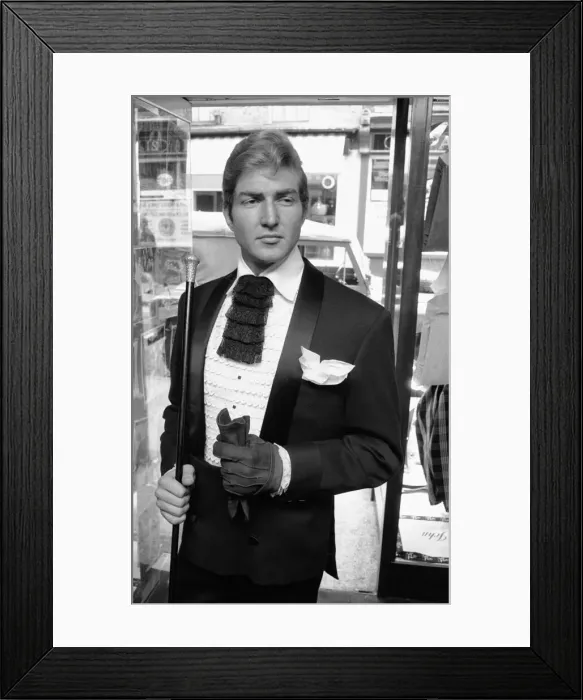 Framed Print : Mens fashion designer Lord John launching the Regency look for spring Framed Print : Mens fashion designer Lord John launching the Regency look for spring