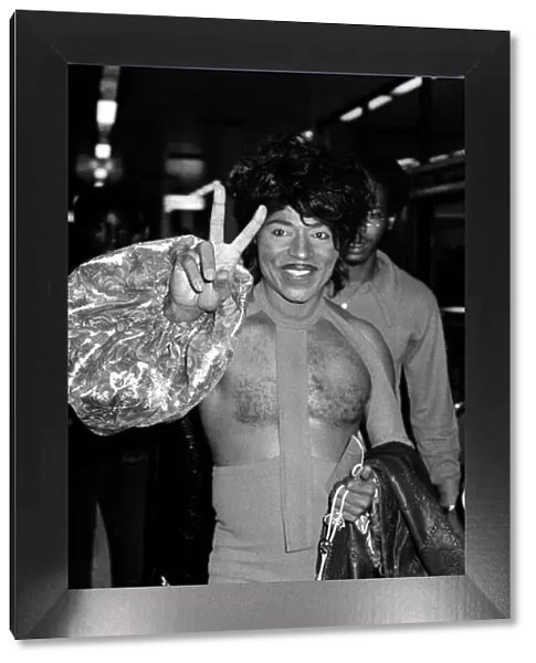 Little Richard at London airport. 3rd August 1972