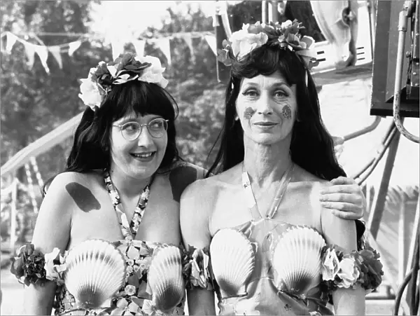 Actresses Sue Pollard (left) who plays Peggy in the television comedy series Hi De Hi