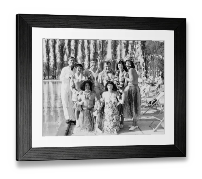 Framed Print : Filming for the new series of the television comedy series Hi De Hi with Sue Pollard who