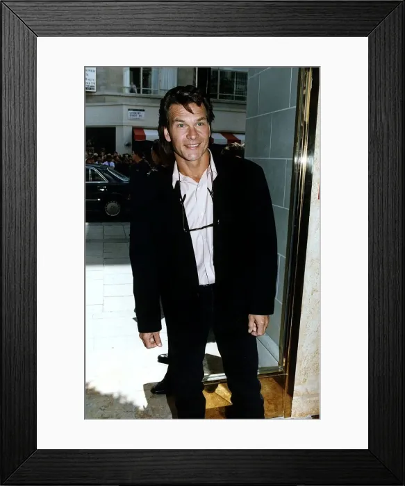 Framed Print : Patrick Swayze actor arrives for lunch at Planet Hollywood restaurant May 1993