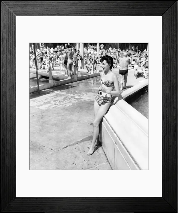 Framed Print : Clothing Beachwear. Jase Mills modelling bikini. July 1953 D3467