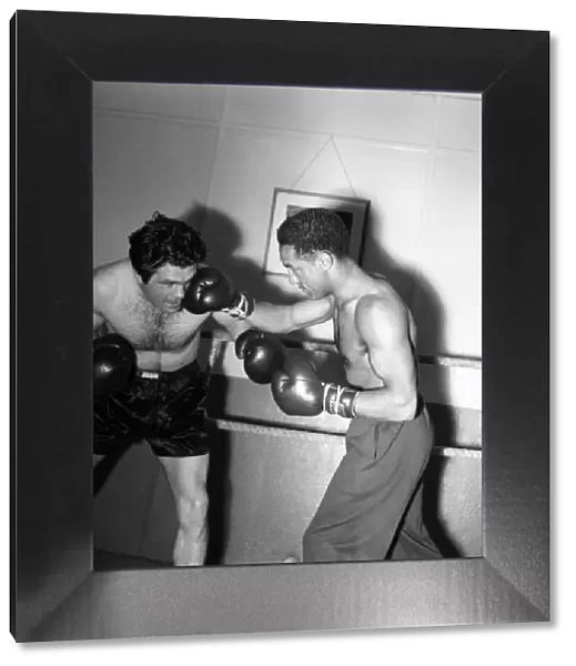 Boxing. Alex Buxton seen here in the boxing ring Sparring with Freddie Mills