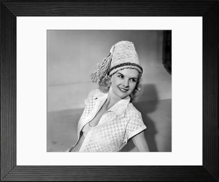 Framed Print : Model wearing straw hats. April 1953 D1688