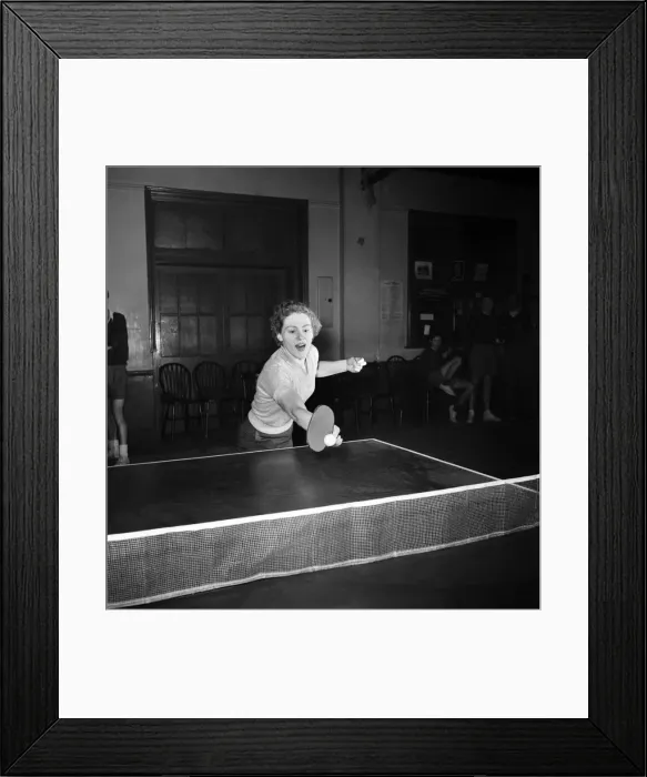 Framed Print : Table Tennis Contest. August 1953 D461-011 Framed Print : Table Tennis Contest. August 1953 D461-011