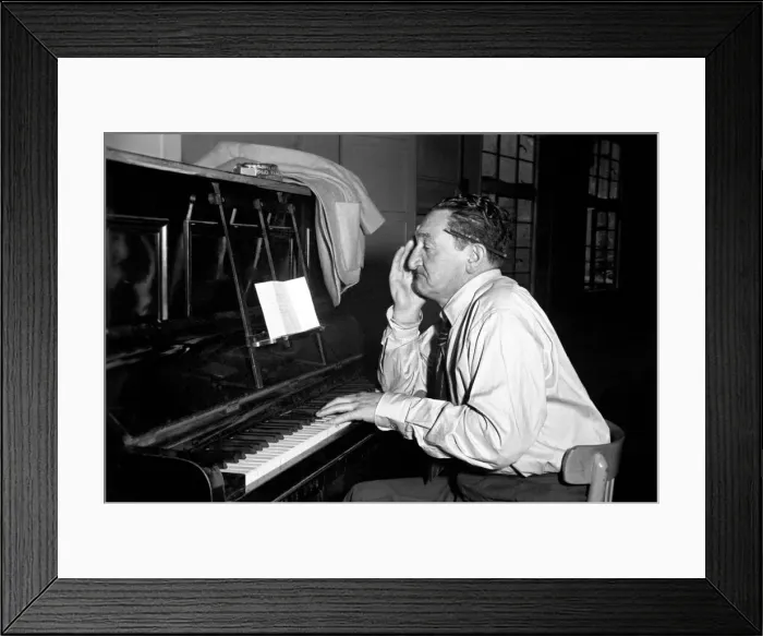 Framed Print : Song writer Harry Leon seen here playing piano. May 1953 D2367-004 Framed Print : Song writer Harry Leon seen here playing piano. May 1953 D2367-004