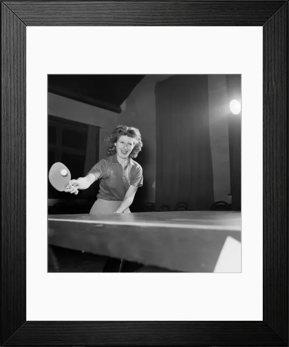 Framed Print : Daphne Harvey. Table Tennis Contest. August 1953 D461-006 Framed Print : Daphne Harvey. Table Tennis Contest. August 1953 D461-006