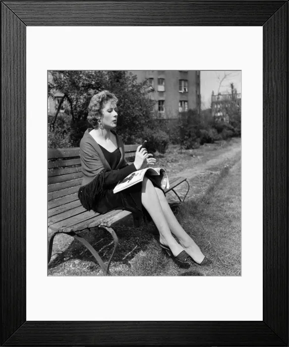 Framed Print : Gaby Silraire seen here smoking a cigar. April 1953 D2098-001 Framed Print : Gaby Silraire seen here smoking a cigar. April 1953 D2098-001