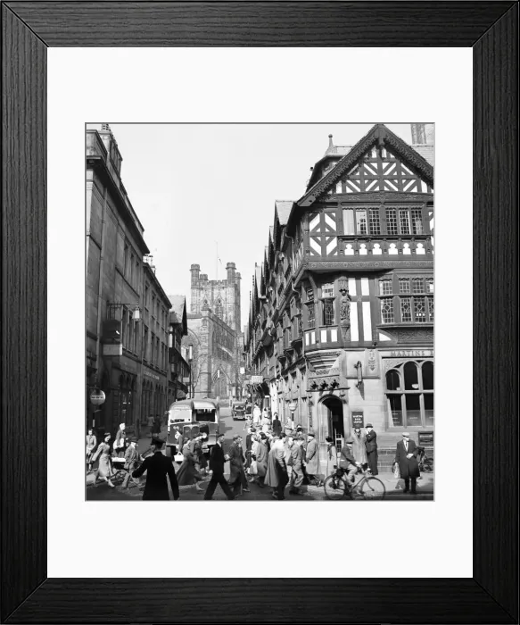 Framed Print : Street Scenes in and around Chester. April 1953 D1673-001 Framed Print : Street Scenes in and around Chester. April 1953 D1673-001
