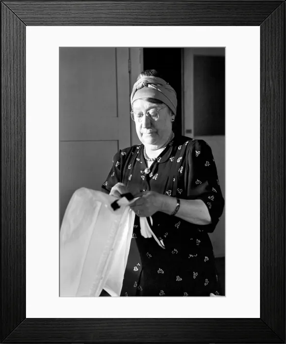 Framed Print : Maria David, Wardrobe Mistress. March 1953 D1019 Framed Print : Maria David, Wardrobe Mistress. March 1953 D1019