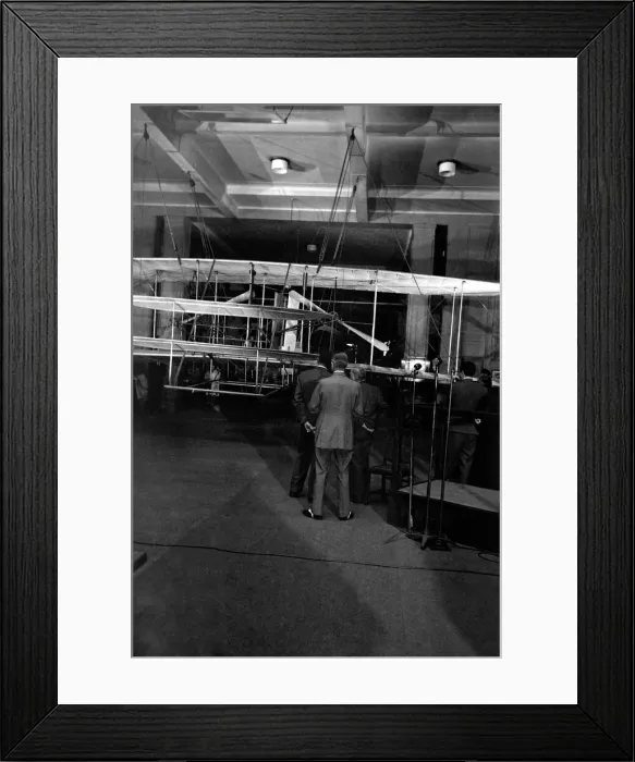 Framed Print : Wright Brothers Kitty Hawk aeroplane, going back to U. S