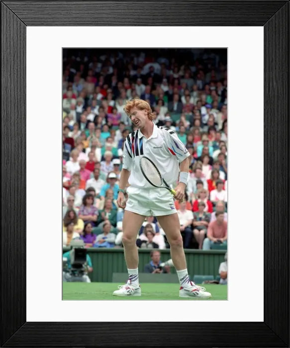 Framed Print : All England Lawn Tennis Championships at Wimbledon. Mark Woodforde shows his Framed Print : All England Lawn Tennis Championships at Wimbledon. Mark Woodforde shows his