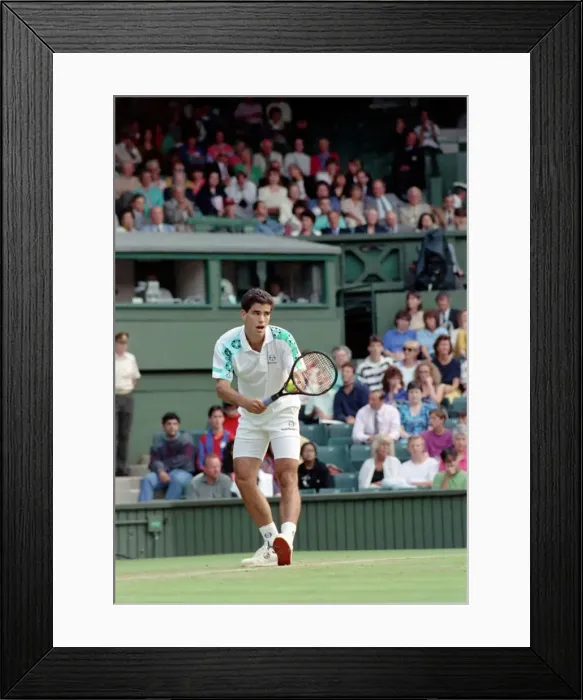 Framed Print : All England Lawn Tennis Championships at Wimbledon. Pete Sampras in action during Framed Print : All England Lawn Tennis Championships at Wimbledon. Pete Sampras in action during