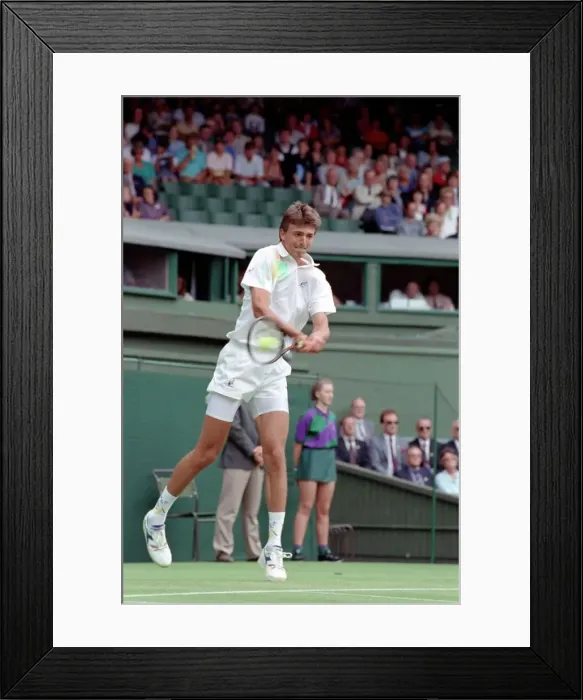 Framed Print : All England Lawn Tennis Championships at Wimbledon. Goran Ivanisevic in action Framed Print : All England Lawn Tennis Championships at Wimbledon. Goran Ivanisevic in action