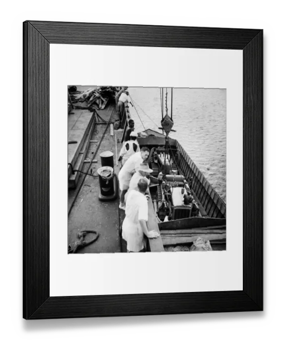 Framed Print : East African Groundnuts Scheme. Loading caterpillar tractors and road drainers Framed Print : East African Groundnuts Scheme. Loading caterpillar tractors and road drainers