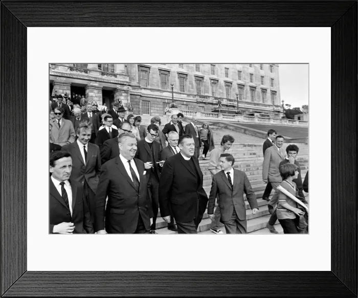 Framed Print : Northern Ireland August 1969. Reverend Ian Paisley seen here at Stormont