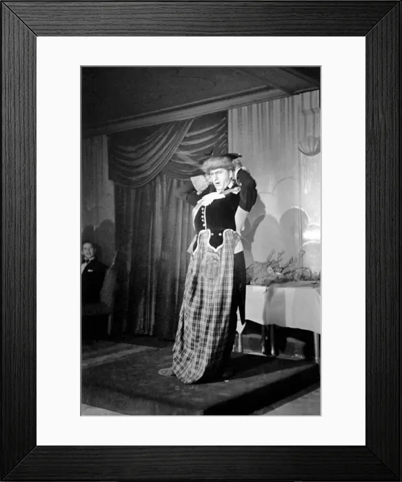 Framed Print : Douglas Byng Comedian Seen here performing on stage 1938. January 1938 OL305A-002 Framed Print : Douglas Byng Comedian Seen here performing on stage 1938. January 1938 OL305A-002