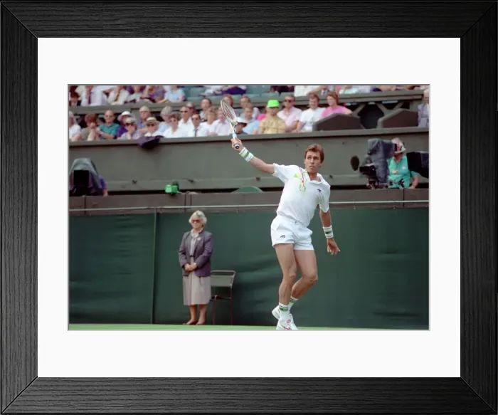 Framed Print : All England Lawn Tennis Championships at Wimbledon. Ivan Lendl in action against Kuhnen Framed Print : All England Lawn Tennis Championships at Wimbledon. Ivan Lendl in action against Kuhnen