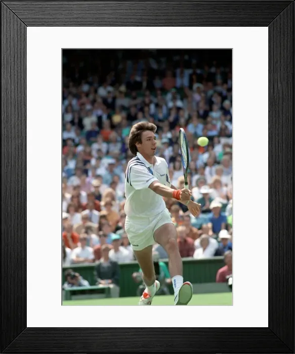 Framed Print : All England Lawn Tennis Championships at Wimbledon. Michael Stich in action during his