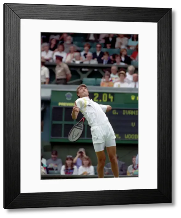 Framed Print : All England Lawn Tennis Championships at Wimbledon. Goran Ivanisevic in action Framed Print : All England Lawn Tennis Championships at Wimbledon. Goran Ivanisevic in action