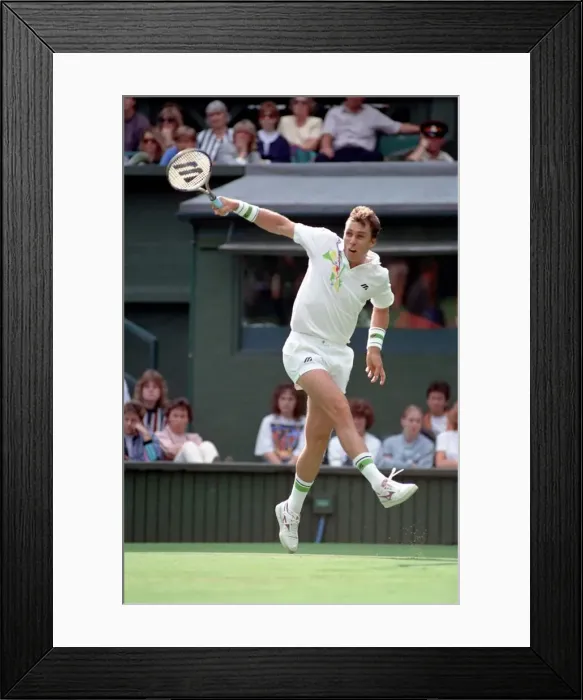 Framed Print : All England Lawn Tennis Championships at Wimbledon. Ivan Lendl in action against Kuhnen Framed Print : All England Lawn Tennis Championships at Wimbledon. Ivan Lendl in action against Kuhnen