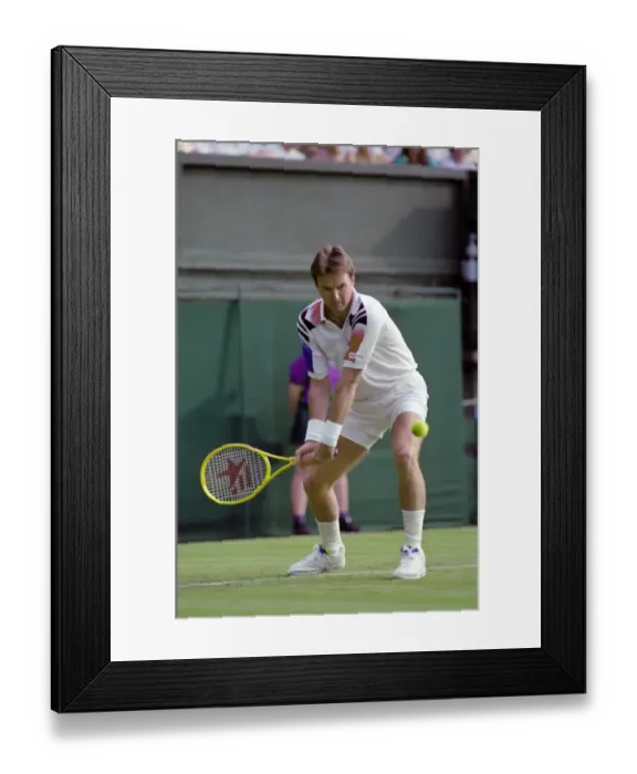 Framed Print : All England Lawn Tennis Championships at Wimbledon. Jimmy Connors in action during his Framed Print : All England Lawn Tennis Championships at Wimbledon. Jimmy Connors in action during his