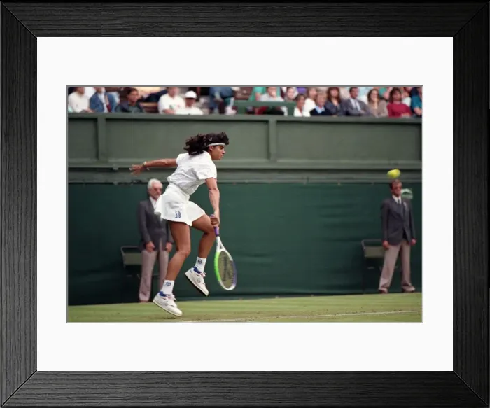 Framed Print : All England Lawn Tennis Championships at Wimbledon. Gabriella Sabatini in action Framed Print : All England Lawn Tennis Championships at Wimbledon. Gabriella Sabatini in action