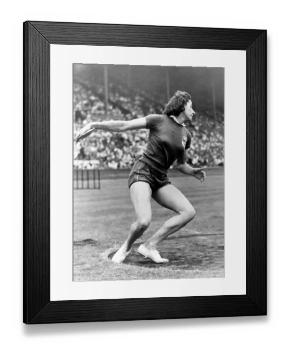 Framed Print : London 1948 Olympic Games French competitor Micheline Ostermeyer in the Womens Framed Print : London 1948 Olympic Games French competitor Micheline Ostermeyer in the Womens