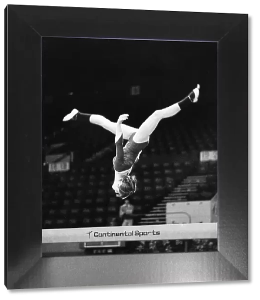 Nadia Comaneci from Romania Olympic Champion during training at Wembley Empire Pool