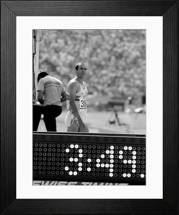Framed Print : Los Angeles Olympic Games August1984 Steve Ovett Sport Athletics Action 1500 meters