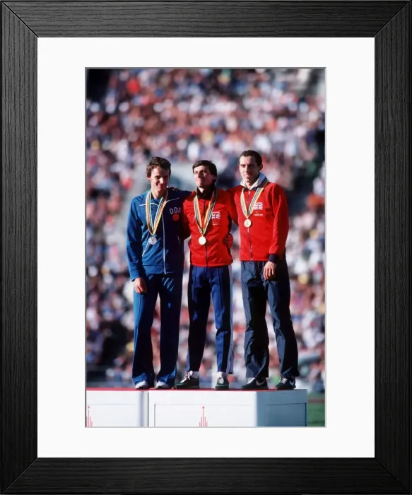 Framed Print : Moscow Olympics 1980 Sebastian Coe gold medal 1500 metres Steve Ovett Framed Print : Moscow Olympics 1980 Sebastian Coe gold medal 1500 metres Steve Ovett